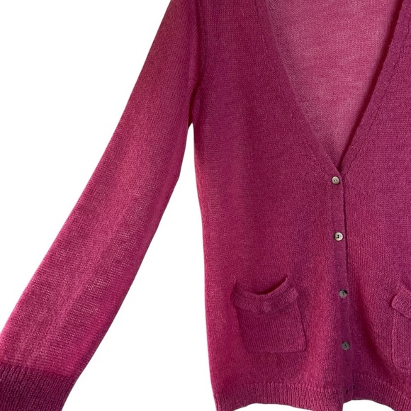 Boden Pink Mohair Wool Button Down
V Neck Cardigan Super Soft Size SZ 12 - Picture 3 of 10